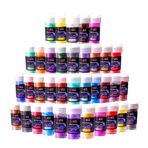 LET'S RESIN 36 Colors Mica Powder, Mica Pigment Powder for Epoxy Resin/UV Resin, Natural Colorant Dye for Soap/Candle Making, Lip Gloss,Nail Polish, Slime and Bath Bomb