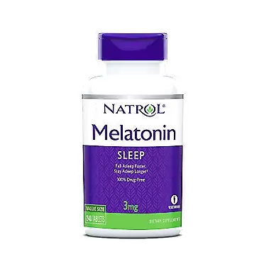 Natrol Melatonin Tablets, Helps You Fall Asleep Faster, Stay Asleep Longer, Strengthen Immune System, 100% Vegetarian, 3mg, 240 Count 240 Count (Pack of 2)
