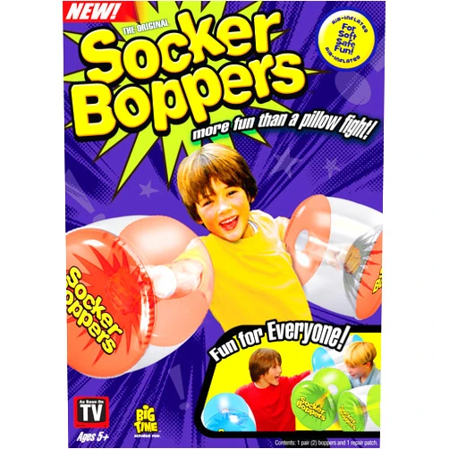 Socker Boppers Inflatable Boxing Pillows - One Pair Boppers – Clear, Box and Bop, Durable Vinyl, Active Outlet That aids in Agility, Balance and Coordination, Safe Fun Indoor or Out, Great Gift