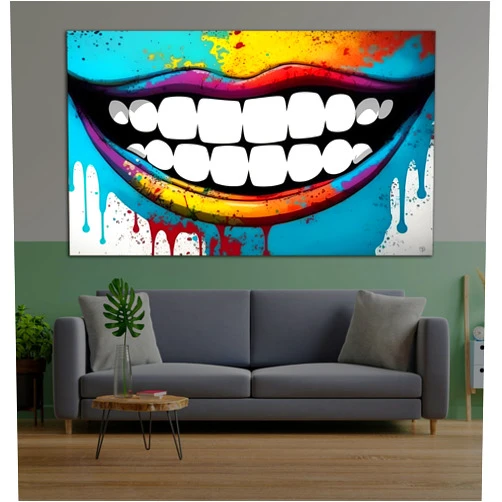 Custom Mouth graffiti Poster painting, lip Poster painting, graffiti tongue Poster wall decor, Happy Smile Poster painting, pop art, graffiti art,201