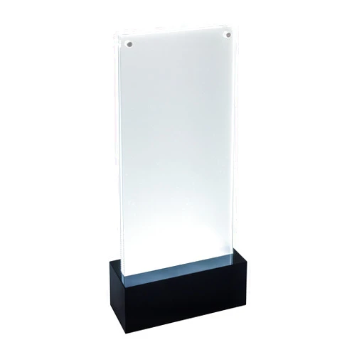 SIGEL TA424 LED Sign Holder, Upright, for DL, Illuminated Double-Sided Presentation, Acrylic, Transparent, 1 pc.