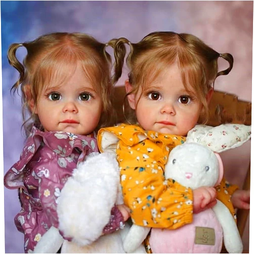 Cosheng Lifelike Reborn Baby Dolls Girl - 24 Inch Twins Newborn Toddler Silicone Reborn Doll Real Life Baby Dolls Bebe Reborn Girl Xmas Gift