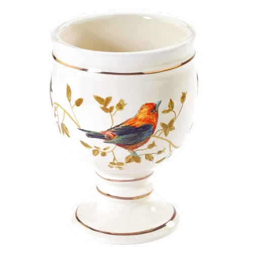 Avanti Linens - Tumbler, Durable Countertop Organizer, Nature Inspired Bathroom Accessories (Gilded Birds Collection)