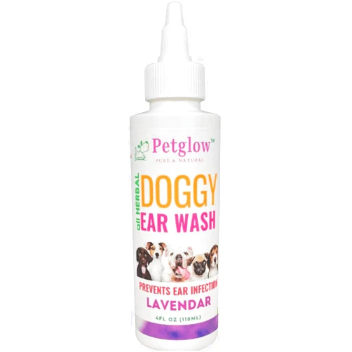 Petglow Dog Ear Cleaner, Gentle Wax Remover, Gentle Ear Cleaning Drops, Effective Ear drops for Itch, Odor, Aloe Vera and Turmeric Ear Cleaning Solution for Dogs, Cruelty-Free