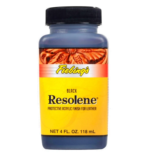 Fiebing's Acrylic Resolene (4 Ounce, Black) - Protective Acrylic Leather Finisher - Flexible, Water Resistant Top Coat for Dyed Boots, Couch, Purse