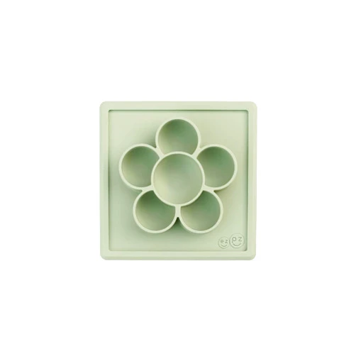 ezpz Mini Play Mat for Baby & Toddler - 12 Months+ (Sage) - Suction Plate for with Flower Compartments for Crafts, Painting, Sorting - Promotes Pincer Grip