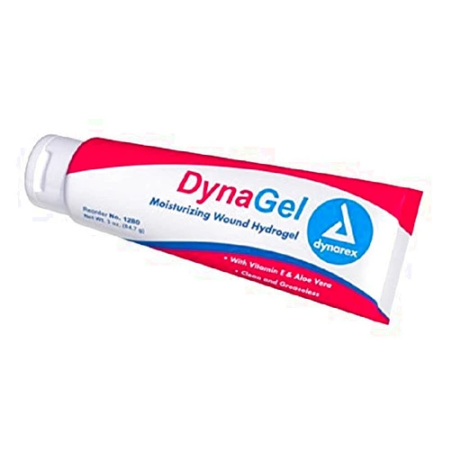 Dynarex 1280 Hydrogel Wound Dressing Gel with Vitamin E and Aloe, 3 oz. Tube