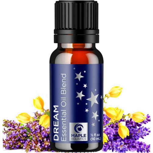 Maple Holistics Sleep Essential Oil Blend for Diffuser - Dream Essential Oil for Diffusers Aromatherapy and Wellness with Ylang-Ylang Clary Sage Roman Chamomile and Lavender Essential Oil for Nighttime Support 10mL