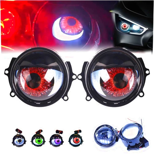 Generic Third Generation Dynamic Big Eye Lights, Dynamic Big Eye Lights for Cars, Dynamic Big Eye Fog Lights, Dynamic Big Eye Lights on Fog Lights Big Eye Lights for Any Car Model (Multi mode-2Pcs)