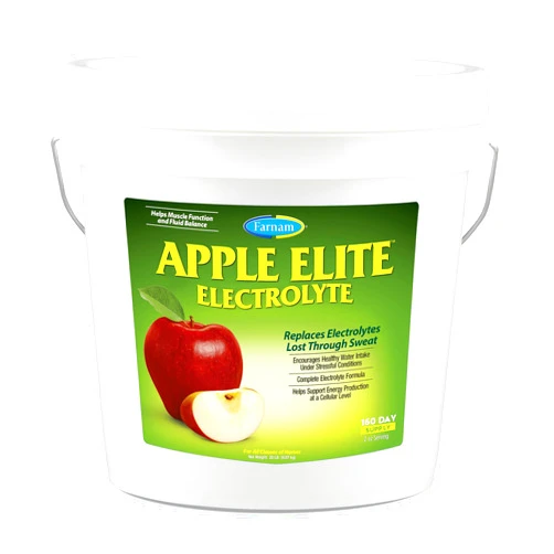 Farnam Apple Elite Horse Electrolytes Powder Supplement, Replaces Vital Minerals, Encourages Hydration, Sugar-Free, Contains Sodium, Potassium, Calcium & Magnesium, Apple Flavored, 5 lb