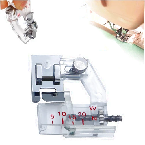 SICOSPI Adjustable Bias Tape Binding Foot, Sewing Machines Presser Foot Bias Tape Presser Foot for All Low Shank Snap On Sewing Machine Industrial and Household, Adjustable Range is from 5mm-20mm (3)