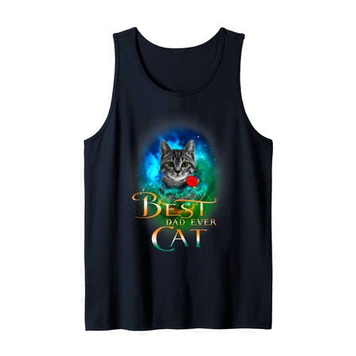 Best Cat Dad Ever Funny Tabby Cat Fathers Day Best Cat Dad Ever Funny Kitten Tabby Cat for Fathers Day Tank Top
