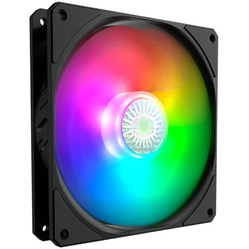 Cooler Master SickleFlow 140 V2 ARGB Square Frame Fan, ARGB 3-Pin Customizable LEDS, Air Balance Curve Blade, Sealed Bearing,140mm PWM Control for Computer Case & Liquid Radiator