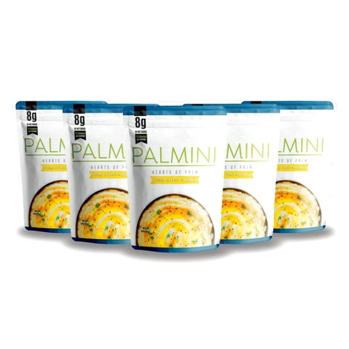 Palmini NEW!! Palmini Butter & Herb Mashed |Low Carb, Low Calorie Hearts of Palm Mashed|8g of Net Carbs, 70 Calories Per Serving | As Seen on Shark Tank | Ready-to-Eat | (8 Ounces Pouch (Pack of 6)