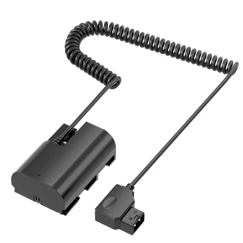 F1TP D-Tap to DR-E6 Dummy Battery Coiled Cable for V-Mount Battery - Replace LP-E6, LP-E6N, LP-E6NH Coupler for Canon EOS 5DS, 5DSR, 5D Mark II, 5D III, 5D IV, 60D, 60Da, 6D, 70D, 7D, 7D II, 80D