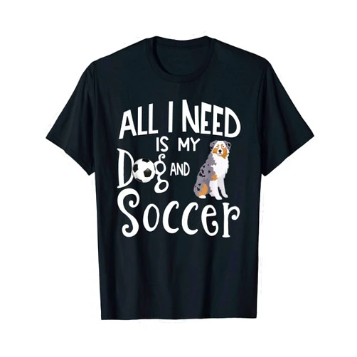 Australian Shepherd Dog Gifts Dog Lover Soccer Australian Shepherd Dog Soccer Player Gift Team Players T-Shirt
