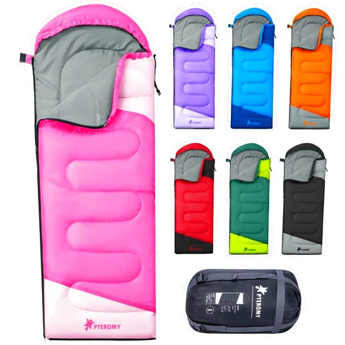 PTEROMY Sleeping Bags for Adults, Lightweight Water Resistant Backpacking Camping Sleeping Bag for Warm Cold Weather, Camping Essentials for Hiking Outdoor Travel