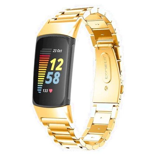 DONEDYNAMIC Bands Compatible with Fitbit Charge 5 Bands Sets,bands Upgrade Solid Stainless Steel Metal Replacement Strap Wrist Band Compatible for Charge 5 Fitness Tracker