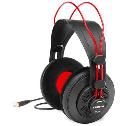Samson SR860 Over-Ear Professional Semi-Open Studio Reference Small Headphones Headset - for Mobile Music Mixing, Monitoring, Recording & Listening - Large 50mm Neodymium Drivers Noise Cancelling