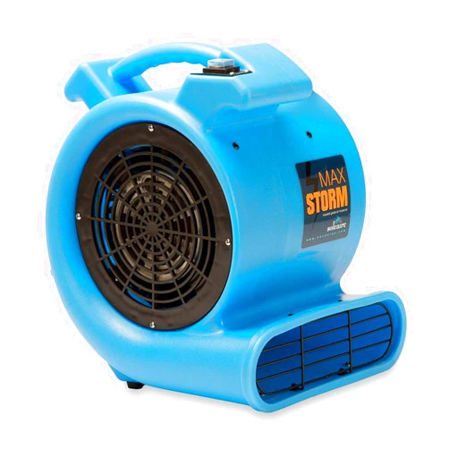 Soleaire Max Storm 1/2 HP Durable Lightweight Air Mover Carpet Dryer Blower Floor Fan for Pro Janitorial Cleaner, Blue, 1 Pack