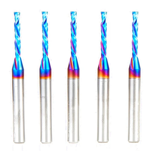 Amana Tool 46176-K-5 5-Pack CNC SC Spektra Extreme Tool Life Coated Compression Spiral 1/8 D x 13/16 CH x 1/4 SHK x 2-1/2 Inch Long Router Bits