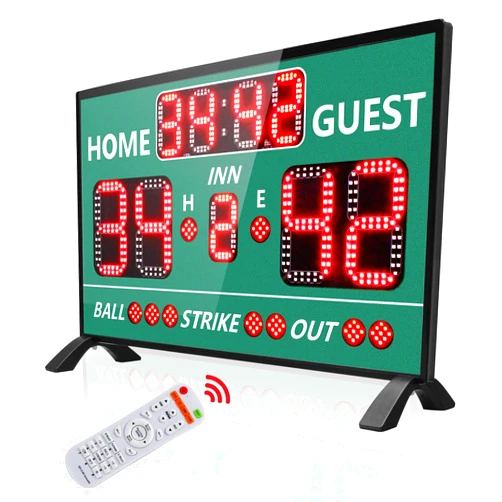 YZ Digital Baseball Scoreboard with Timer Clock, LED Outdoor Electronic Softball Scoreboard, Digital Scoreboard with Remote, Portable Baseball Scoreboard, Score Keeper with Inning/Ball/Strike/Out
