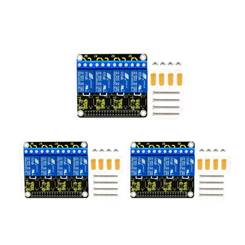 KEYESTUDIO 5V Relay Hat Shield 4-Channel Relay Module for Raspberry Pi 5/4/A+/B+/Pi 2 Model B/Pi 3 Model B/Pi Zero
