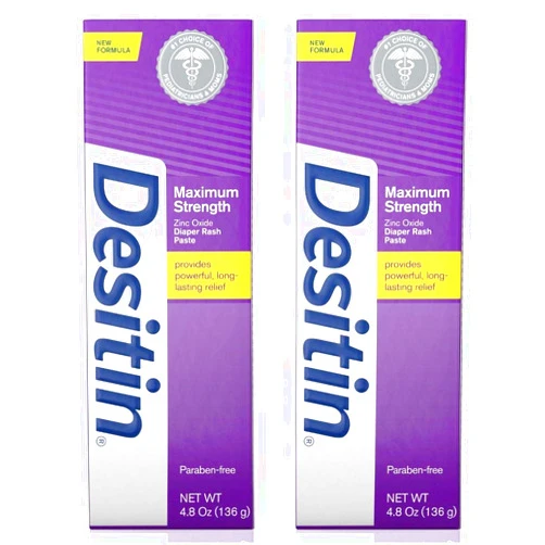 Desitin WSED Maximum Strength Baby Diaper Rash Cream with 40% Zinc Oxide for Diaper Rash Relief & Prevention (2 Pack)