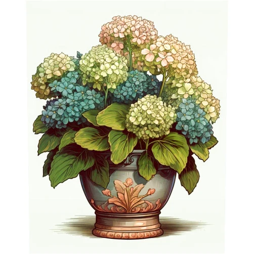Generic Hydrangea Flowers Cross Stitch Kits for Beginners Stamped Cross-Stitch Supplies Needlework DIY 11CT 3 Strands Cotton Thread Printed DIY Needlepoint Kits 40×50cm (sm92), FIF-CUCROSS 325A92