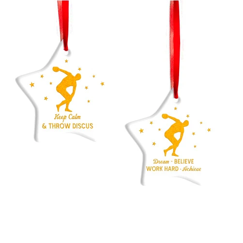 BEETHIS Men's Discus Throw Christmas Ornament, Male Discus Thrower Ornaments for Xmas Tree, Sports Themed - Track and Field Xmas Ornament Gifts, Boy Discus Throwing Keepsake Gifts for Men, Athletes, Coaches