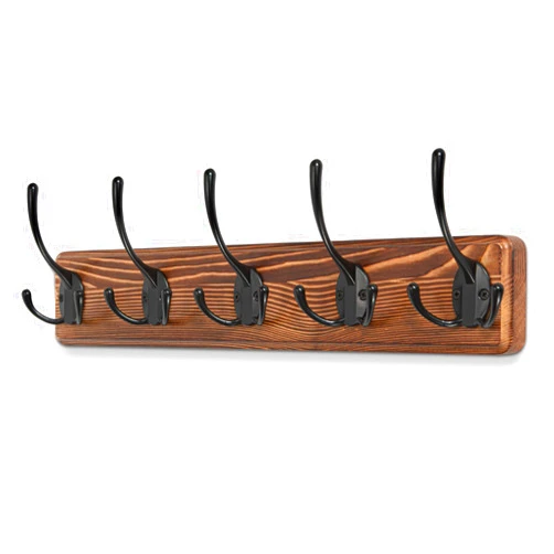 FANYITY Farmhouse Coat Rack Wall Mount with Pine Wood Planks and 5 Triple Hooks for Hanging Jackets and Coats，Coat Hanger Wall Mount for Hallway Entryway