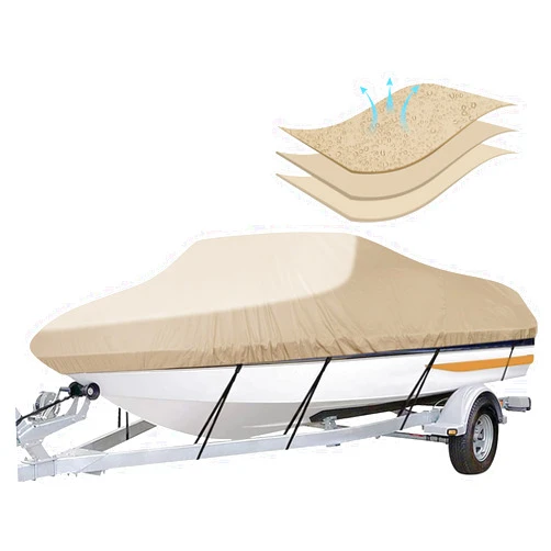 I COVER iCOVER Trailerable Boat Cover- 17'-19' Heavy Duty Waterproof Tarp Covers with Storage Bag, Fits V-Hull, Fish&Ski, Pro-Style, Fishing, Runabout, Bass Boats, up to 17ft-19ft Long X 96