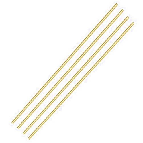 PGCOKO 4 PCS 8mm/ 5/16 Inch Brass Rod Brass Round Stock Lathe Bar Stock Kit Brass Rod Stock Solid Brass Rod, 8mm/ 5/16 inch Diameter 12 Inch in Length