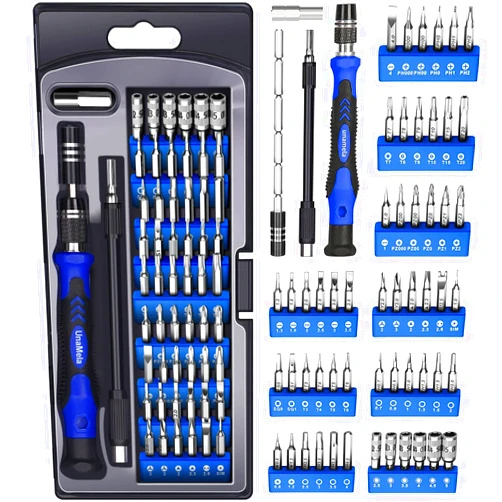 UnaMela Electronics Precision Screwdriver Set: 61 in 1 Small Magnetic Repair Tool Kit Mini Screw Driver with Case for Computer, Laptop, PC, iPhone, Xbox, PS4/5, Controller, Gamer Tech Gifts for Men