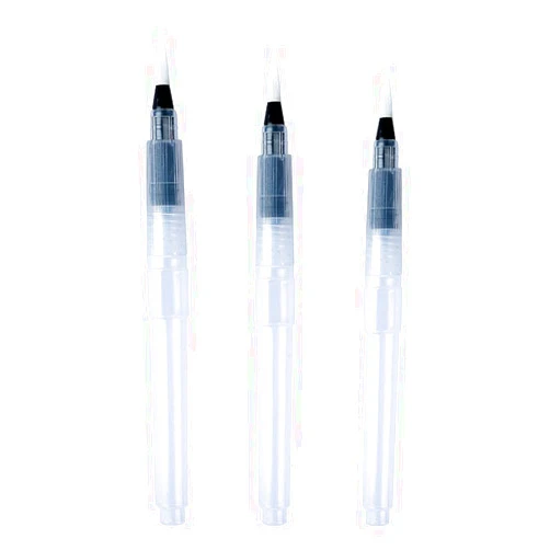 GMBYLBY 3/6Pcs Water Brush Pens Set Refillable Watercolor Pen Brush 3 Sizes Brush Tips for Blending Colors Creating Shades Watercolor Set Kids Adults Artist Professional