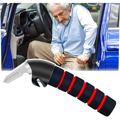 Generic Car Handle Assist for Elderly Car Door Handle Car Door Latch Handle for Seniors and Handicapped Red