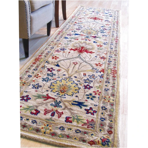EORC Area Rug for Bedroom & Home Décor-Handmade Wool Rug Provides Comfort and Beauty for Everyday Use, Low Pile Printed Throw Indoor Floor Carpet for Living Room & Entrance