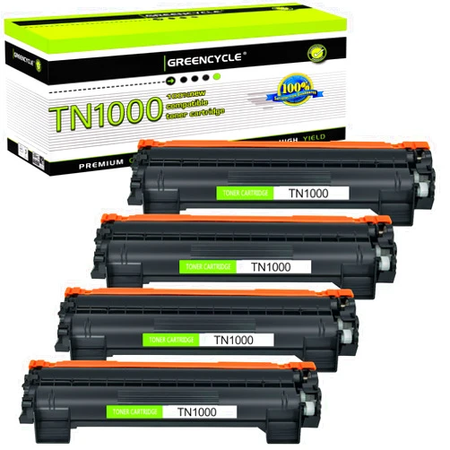 greencycle 4 Pack TN-1000 High Yield Black Toner Cartridge Compatible for Brother TN1000 MFC-1815 MFC-1815R Laser Printer