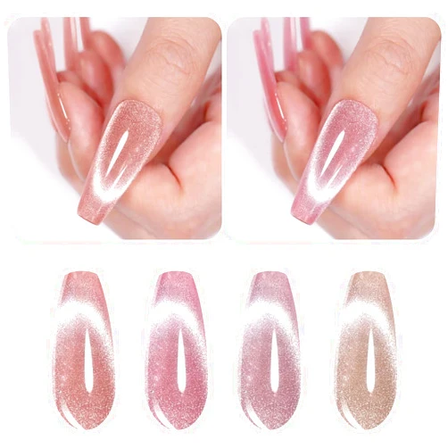 Vishine Glitter Galaxy Cat Eye Gel Nail Polish 4 Colors Set with Magnet for Holographic Cat Eye, Salon Gel Manicure and Nail Art DIY at Home 8ml