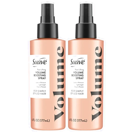 Suave Simply Styled Volume Spray – Root Lifting Hair Spray for Fine Hair, Moisturizing & Volumizing Hair Products, 6 Oz (Pack of 2)