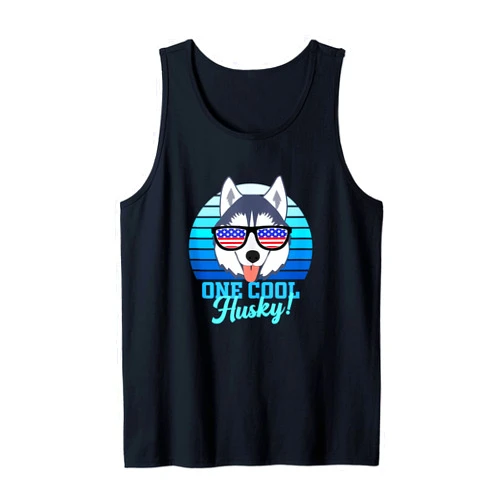 Sled Dog Day gifts Husky USA Canada America Husky Gifts Men Women Kids Boys Girls Sled Dog Day Huskies Tank Top