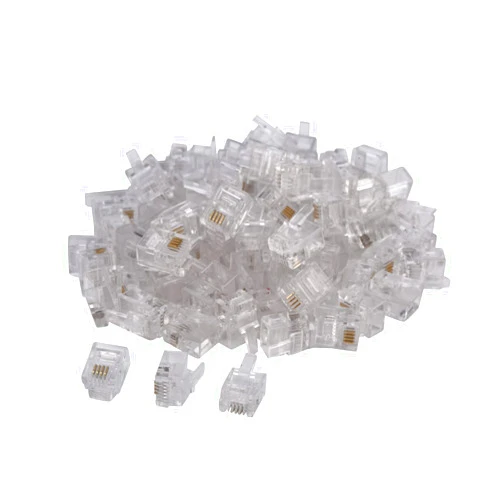 Seefeful 100 Pack RJ11 6P4C Phone Modular Telephone Cord Connector Adapter Crimp (6P4C)