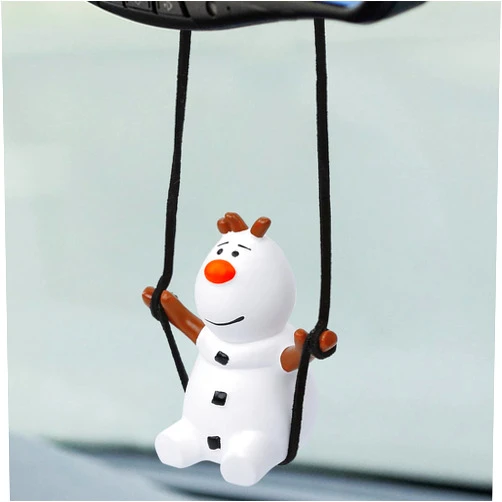 YGMONER Super Cute Swinging Snowman Car Mirror Hanging Ornament Car Interior Accessories (Snowman)