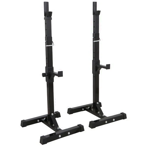Saturnpower Pair of Adjustable Squat Rack 40inch-66inch Barbell Bracket Solid Steel Free Press Bench, Home Gym Portable Dumbbell Racks Stands, Family Sports Fitness Equipment,Black