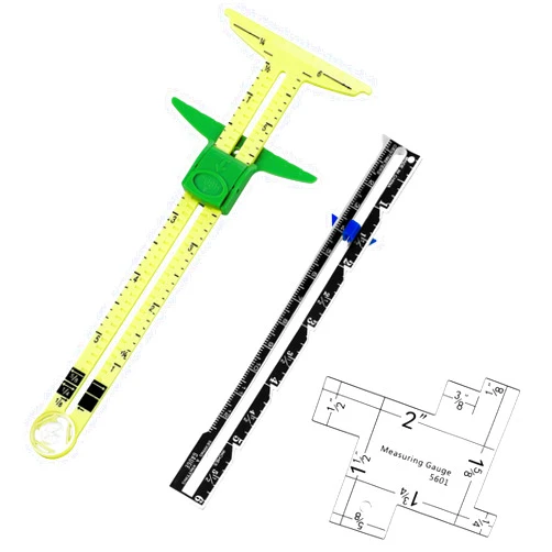 Weewooday Sewing Gauge 3 Piece Seam Gauges for Sewing Fabric Hem Ruler T Shape Sewing Rulers 5 in 1 Sliding Gauge Sewing Tool for Knitting Crafting Sewing Beginner Supplies, 3 Styles