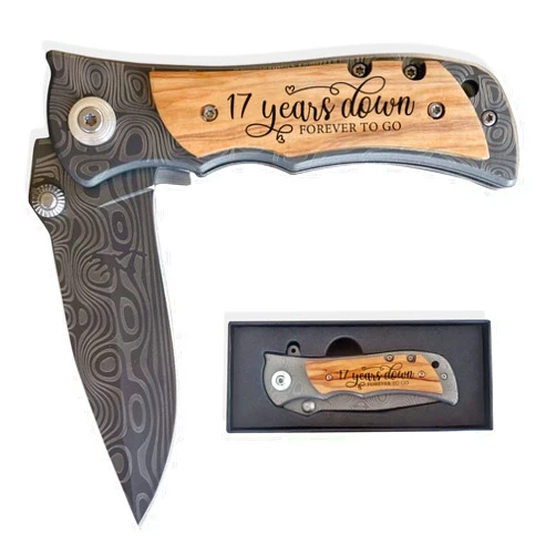 GiveGreatGift 17th Gifts Wedding Anniversary for Him, 17 years Marriage Keepsake for Men, Furniture Anniversary Present for Husband