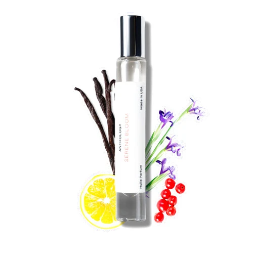 Anthology Serene Bloom Roll on Perfume Oil for Women 0.3oz 9 ML | Citrus, Vanilla, Pink Pepper, Jasmine & Iris Notes | Alcohol Free, Travel size, Mini Perfume | Clean & Cruelty Free Fragrance