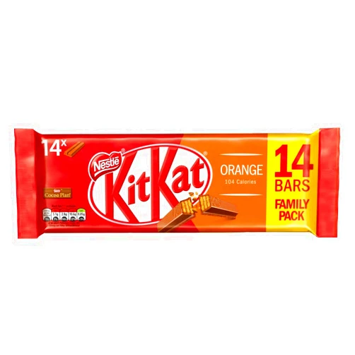Kit Kat KitKat Fingers Original 14x20g, 289g, A delicious chocolate bar of 2 fingers of crispy wafer biscuit covered with smooth milk chocolate