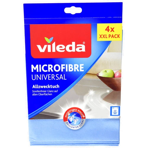 Vileda Universal Multi-Purpose Microfibre Cloth, 4er Packung