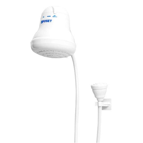 Foset 49491 Electric Shower Head - Instant Hot Water, 4 Temperature Levels - Hand Shower Head with 5 ft Hose Included